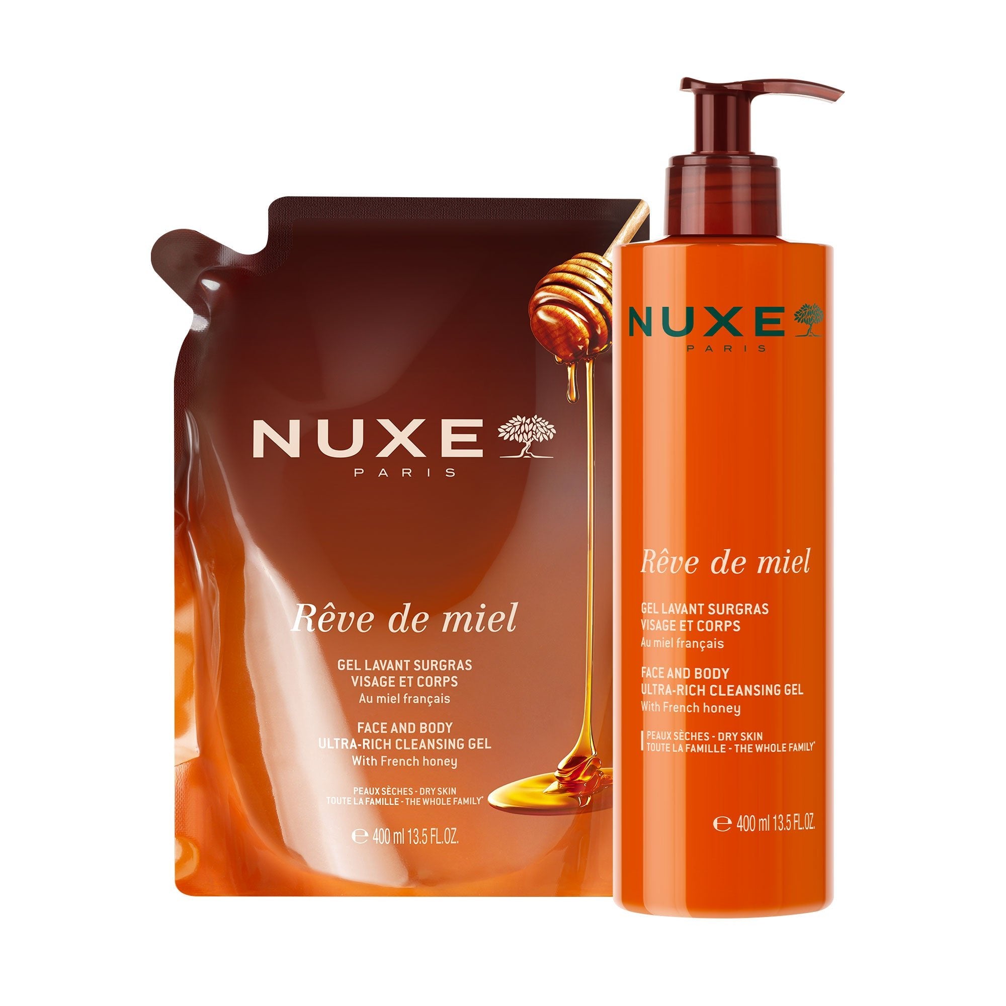 Gel lavant surgras visage et corps & sa recharge - NUXE